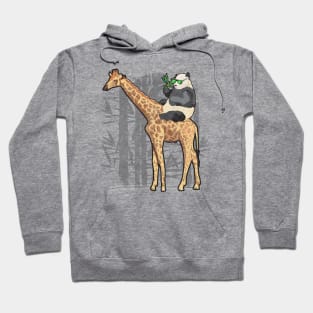 Panda Riding Giraffe Shirt - Funny Cool Panda Riding a Giraffe, Cool Panda Bear, Cool Giraffe Shirt Hoodie